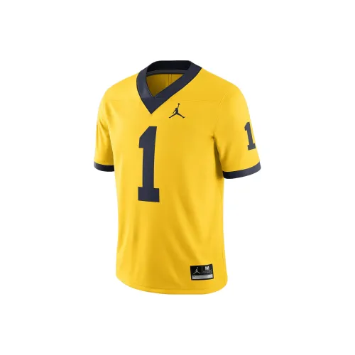 Jordan Michigan Wolverines Желтые Мужские Футбольные Джерси