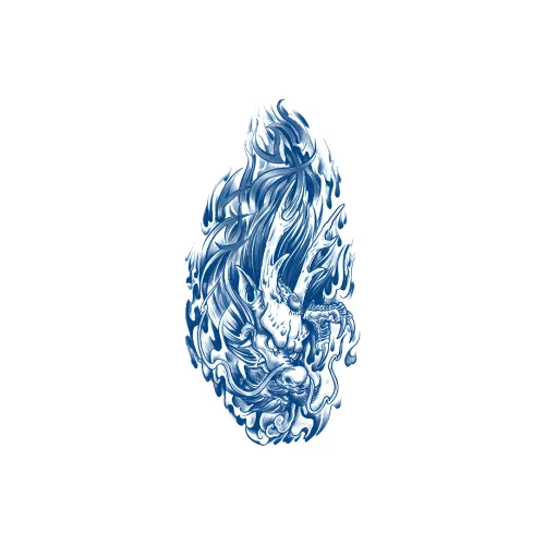 LIEJI Soaring Dragon Flame Herbal Tattoo Стикер