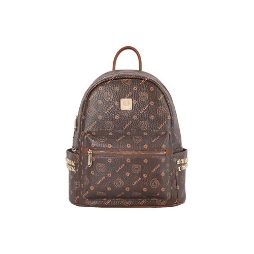 MESUCA Strawberry Bear Series Рюкзак из синтетической кожи женский темно-кофейный розовый