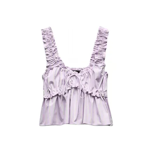ZARA Фиолетовые Женские Майки