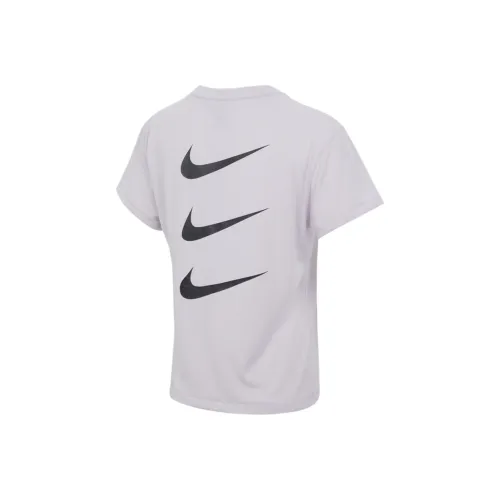 Nike T-рубашка с рукавом женская светло-фиолетовая с эффектом спущенного плеча