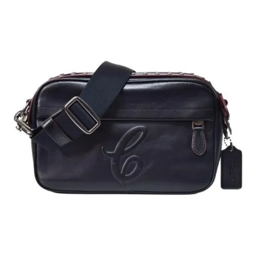 COACH Graham Утонченный Телячья кожа Camera Сумка Сумка через плечо Средний Мужской Черный