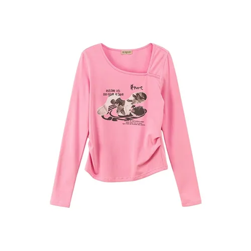 NO ONE ELSE Фуксия Женские Футболки