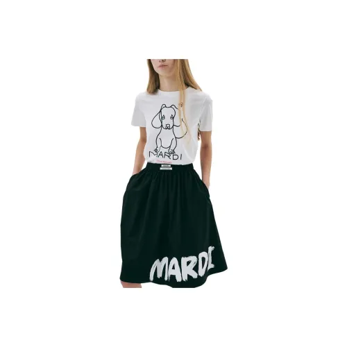 MARDI MERCREDI T-рубашка Женская Айвори Черный Корейский стиль