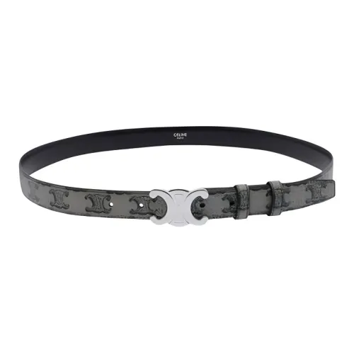 CELINE Телячья кожа Кожаные ремни Унисекс Серый Ширина 2,5CM