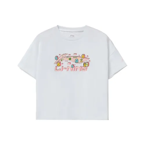 LINING Рукав с оборванным плечом T-рубашка Женская Белая