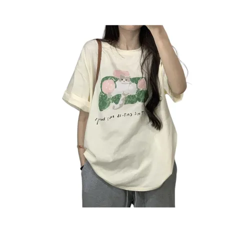 HUASJ T-рубашка Женская Теплая Желтая