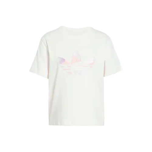 Adidas Originals Т-рубашка с рукавом-трубкой женская кремовая