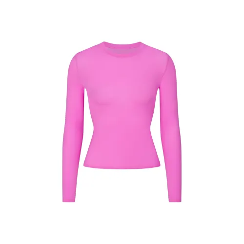 SKIMS FITS EVERYBODY Длинный рукав Т-рубашка Т-рубашка Женская Неоновая орхидея Неоновая орхидея