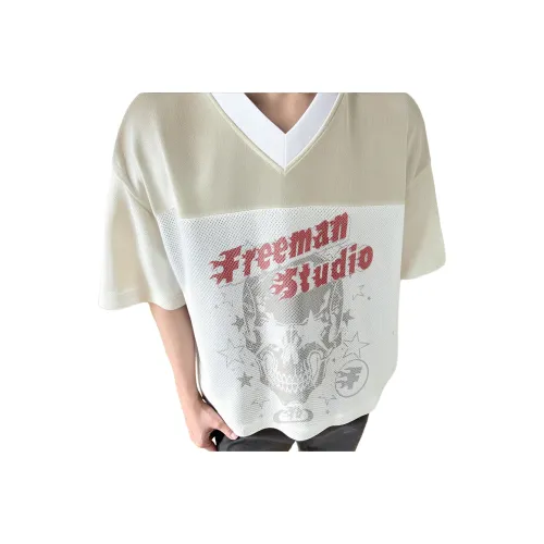 BEAR UNION Рукав с оборванным плечом T-рубашка Унисекс Абрикос