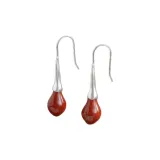 Серебряный + Красное дерево, окаменелость, 1 пара