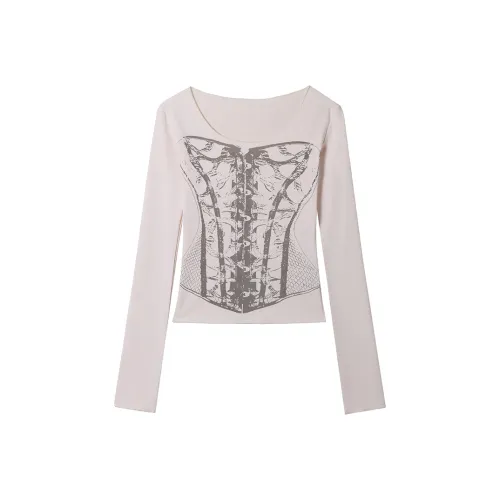 SLEEP AT 11 T Рубашка Женская Абрикос