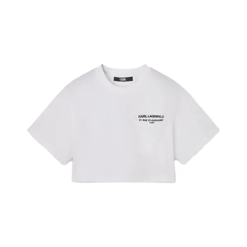 Karl Lagerfeld Т-рубашка с оборванными плечами женская белая