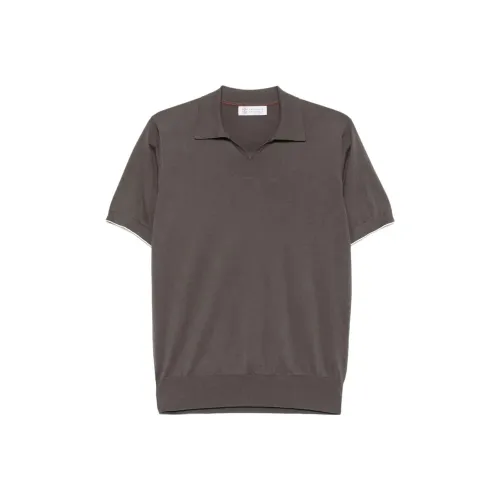 BRUNELLO CUCINELLI Тауповый Мужской Поло