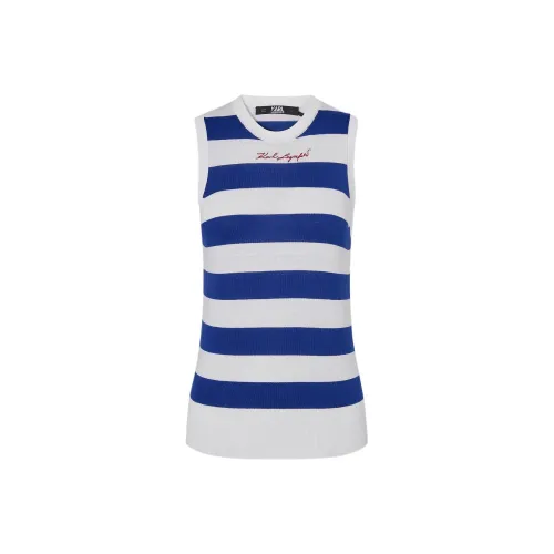 Karl Lagerfeld Майка Женская Синяя Белая