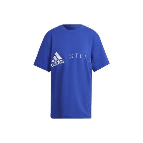 Adidas x Stella McCartney Т-рубашка с оборванным плечом женская кобальтовый синий