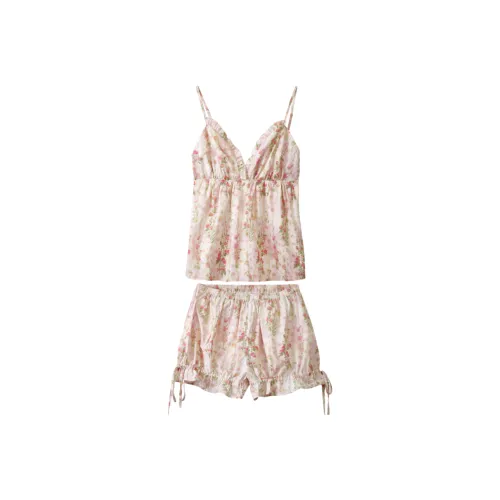 Lace Chili Пижамный комплект Женский Оранжевый Розовый