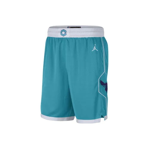 Джордан Hornets Team ICON Edition 2020 NBA Баскетбольные шорты Мужские Синие Зеленые