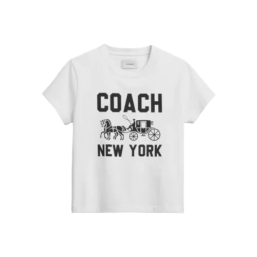 COACH Стандартная футболка Женская Белая