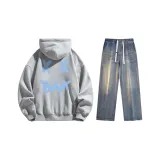 Set (Фотиния Серый Топ + Ностальгические Синие Джинсы)