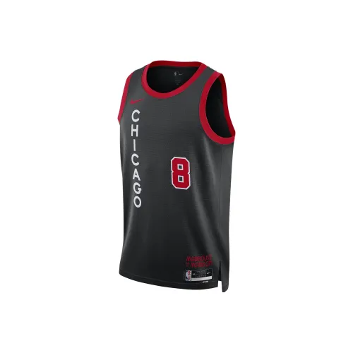Nike Dri Fit NBA Swingman Джерси Баскетбол Джерси 2023 24 Сезон Chicago Bulls Размер Lavar 8 Мужской Черный