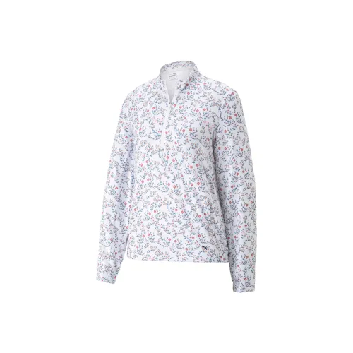 PUMA Цветочный CLOUDSPUN Quarter Zip GOLF Пуловер Женские T Рубашка Женская Белая