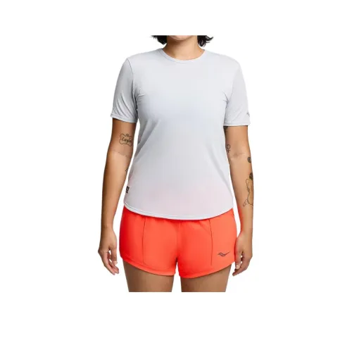 Saucony Секундомер Обычный T Рубашка Женские Granite Heather