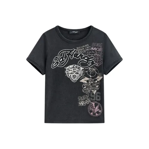 Ed Hardy Стандартная T-рубашка Женская Черная