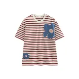 Абрикосово-красный, полосы.