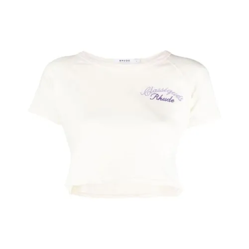 Rhude Белый Женские Короткие Топы