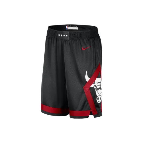 Nike Chicago Bulls 2023 24 Городской Edition Баскетбольные шорты Мужской Черный Университетский красный Университетский красный
