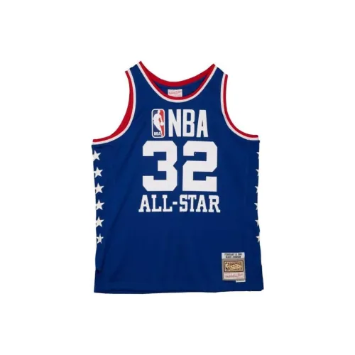 Mitchell Ness Синий Мужская баскетбольная футболка