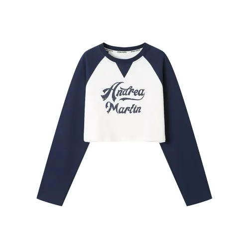 ANDREA MARTIN Реглан-рукав Т-рубашка Женская Темно-синий