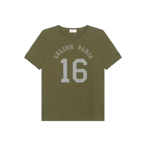 CELINE Темный хаки Женские футболки