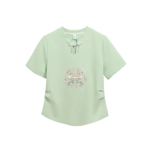 MISTVB Зеленые Женские Футболки