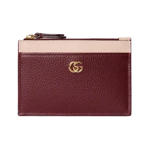 GUCCI GG Marmont Кожа Держатель для карт Женские Красно-розовый