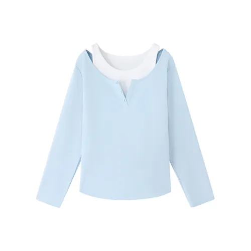 SHIRAN T Рубашка Женская Небесно-Синий