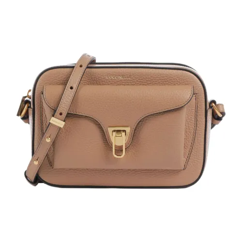COCCINELLE Beat Кожа Плечевая Сумка Маленькая Женская Коричневая