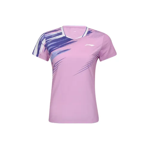 Лайнер Badminton Series T Рубашка Женская Светло-Синий Фиолетовый