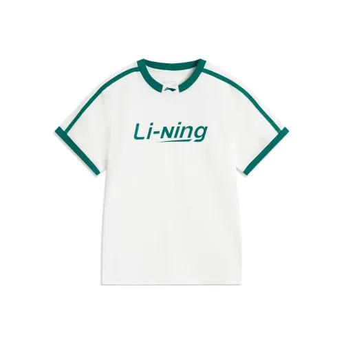 LINING Sports Life Collection T-Shirt Женская Айвори Каменный Зеленый