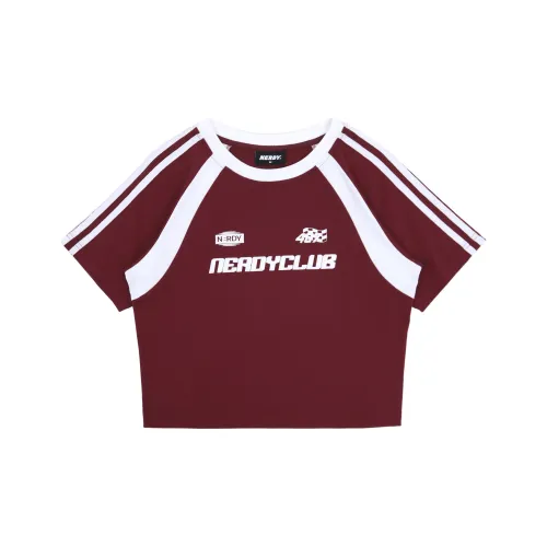 Nerdy Темно-красные Женские Футболки