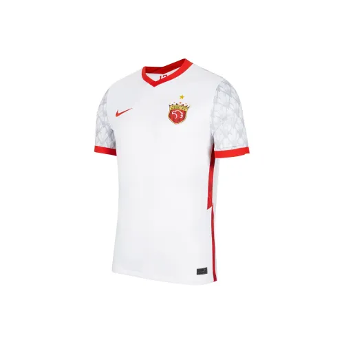 Nike Белый/Белый/Дерзкий Красный Мужские Футбольные Джерси