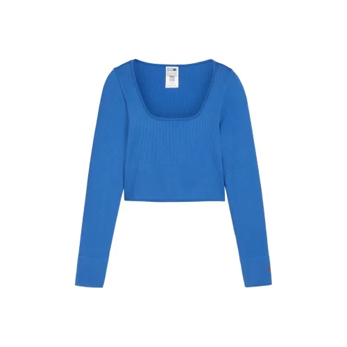 PUMA CORSET Длинный рукав Т-рубашка Женская Синяя