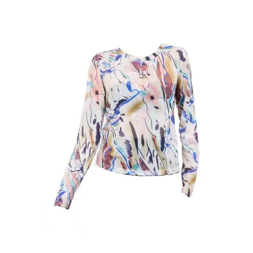 MUGUOGUOMU Свободный крой В магазине В одном стиле Отделение Тонкая кожа Корейский стиль Марля Длинный рукав Т-рубашка Женская