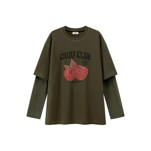 CHUU T-Shirt Женская Горчично-зеленый