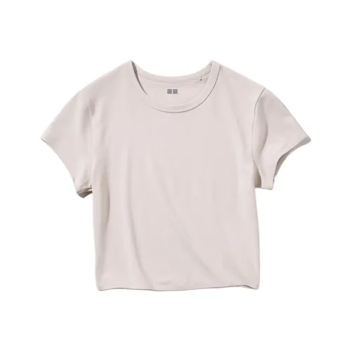 UNIQLO T-рубашка женская овсяного цвета