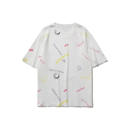 LINING Рукав с оборванным плечом T-рубашка Женская Белая