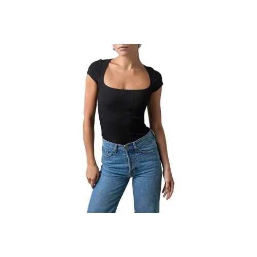 Rouje Черные Женские Футболки