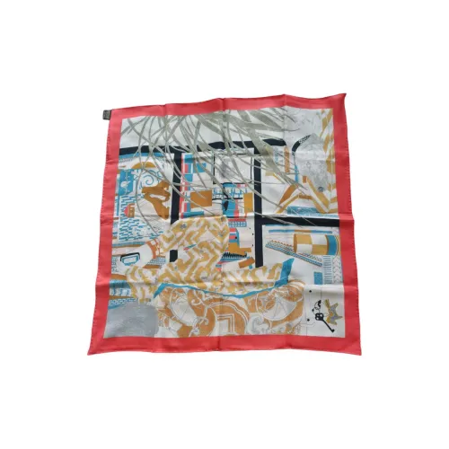 HERMES Шарфы из шелка тутового дерева Унисекс Красный