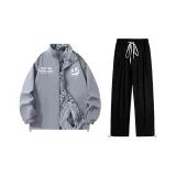 Комплект одежды (Серый кардиган + Черные штаны)